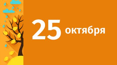 25 октября в Свердловской области ожидаются следующие события