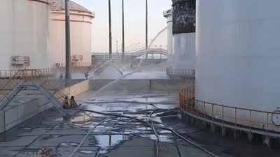 Резервуар с топливом на Кубани загорелся после падения БПЛА