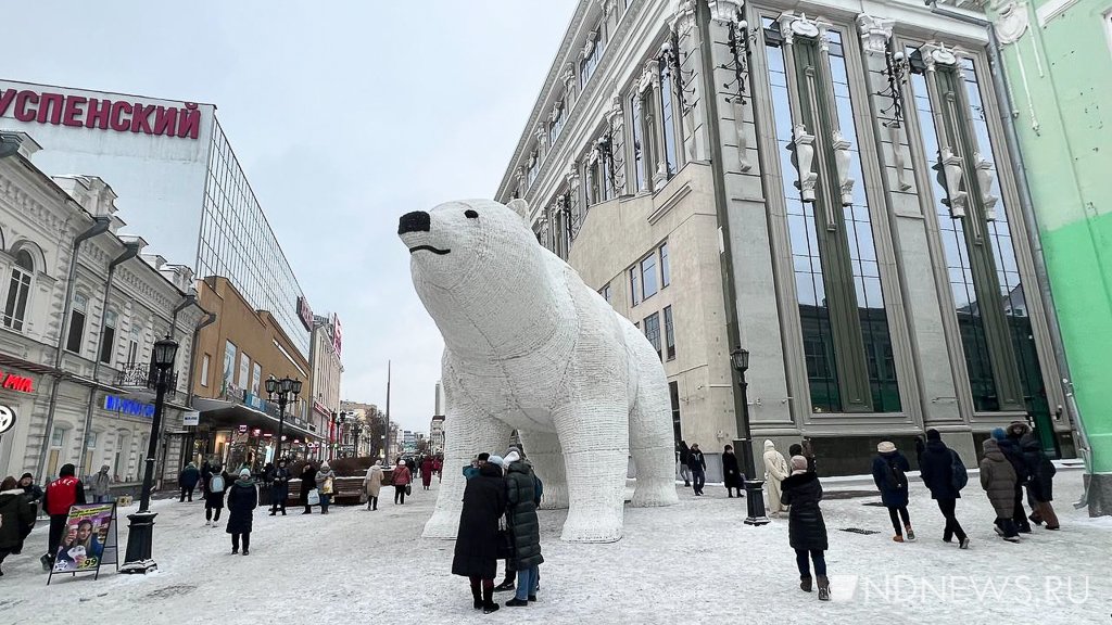 Новый День: В центре Екатеринбурга появился гигантский медведь (ФОТО)